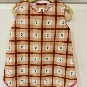 The Beaufort Bonnet Company Annie Apron Dress with pink trim